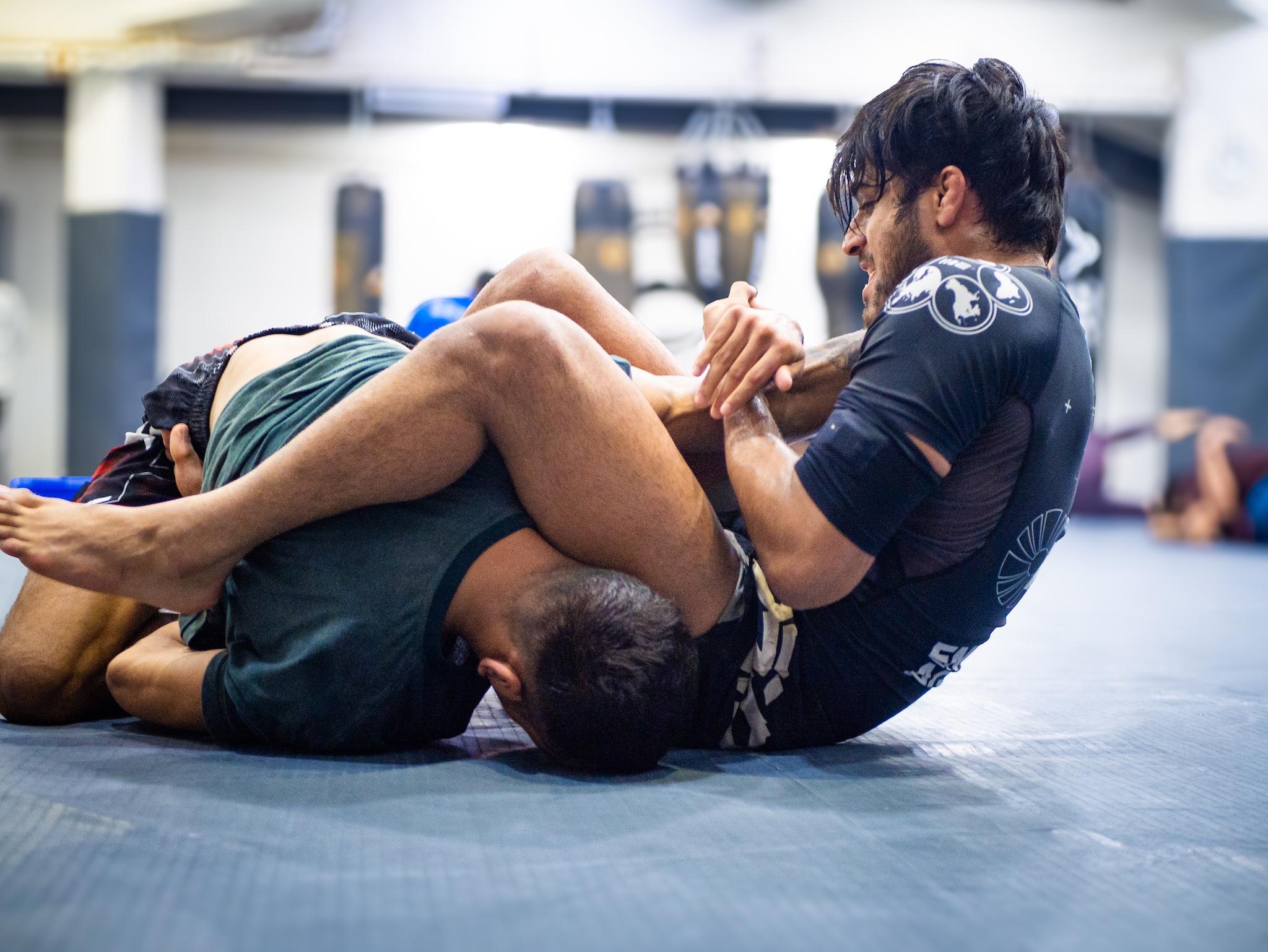 MMA fighters in action